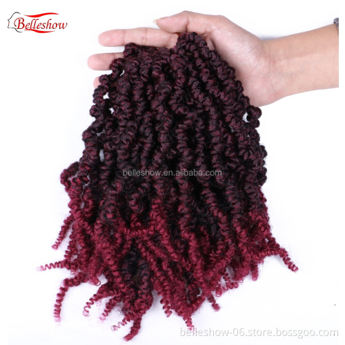 Hot sell Passion Twist Hair Soft Bomb Twist Curly Crochet Hair Ombre Colors Synthetic Fluffy Pre-twisted Spring twist